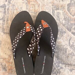 Tommy Hilfiger Black and White Polka Dot Sandals
